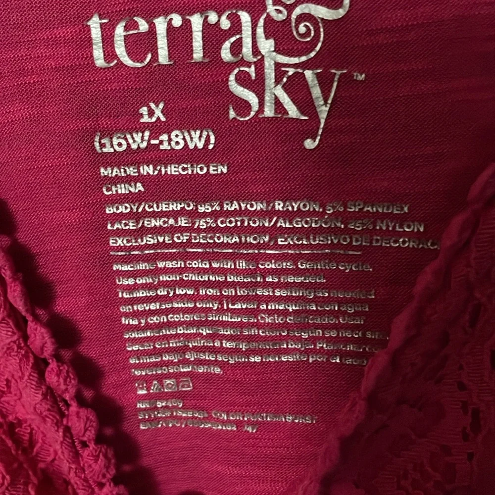 Terra & Sky Pink Sleeveless Top size 1X - Picture 3 of 4